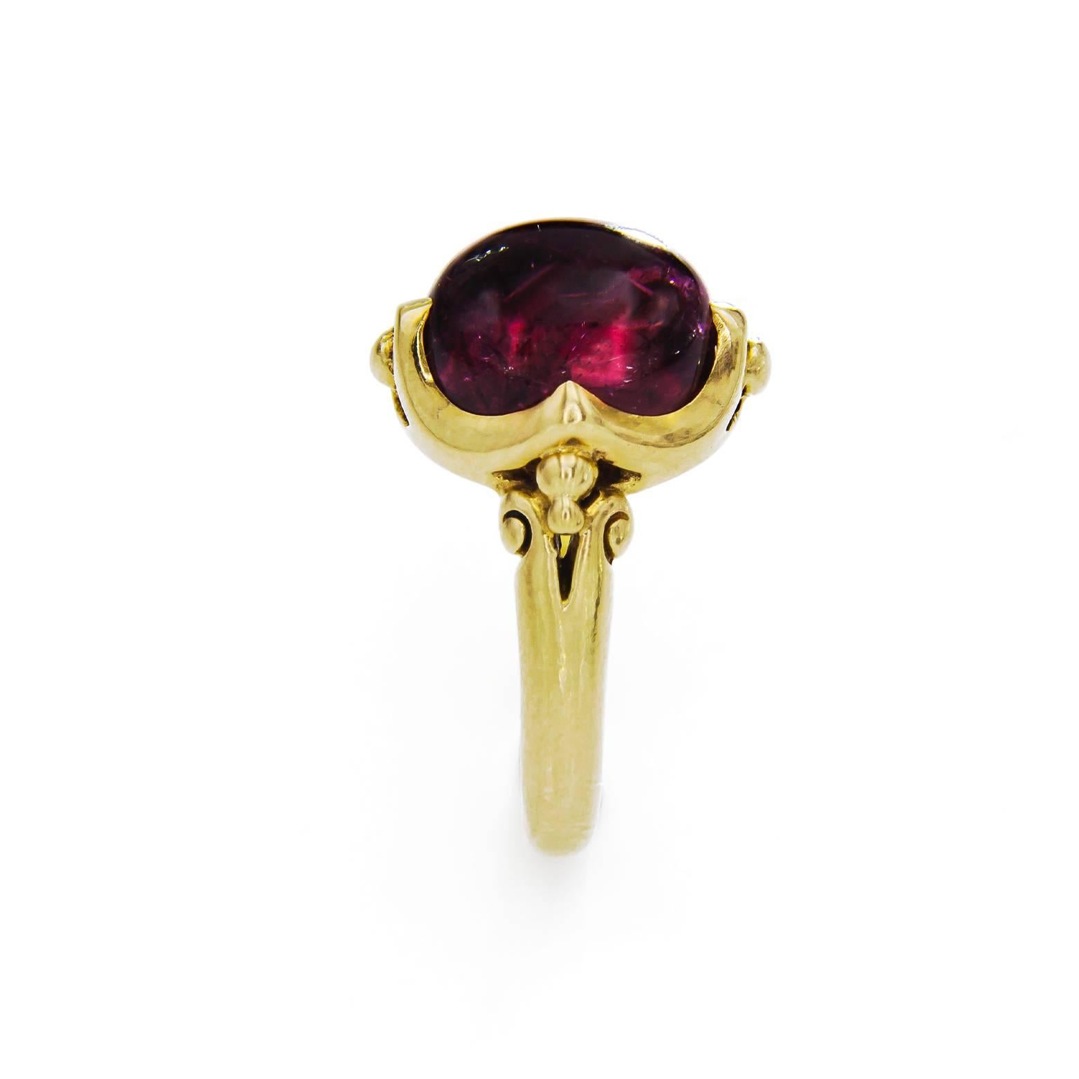  Tourmaline Gold Ring In Excellent Condition In Berkeley, CA