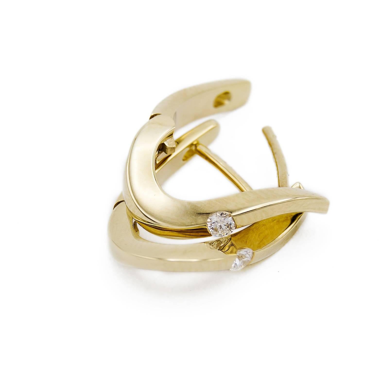 Women's Diamond Gold Huggie Hoop Earrings