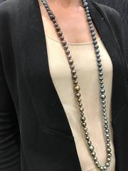 Long Tahitian South Sea Rainbow Pearl Necklace in Every Natural Color