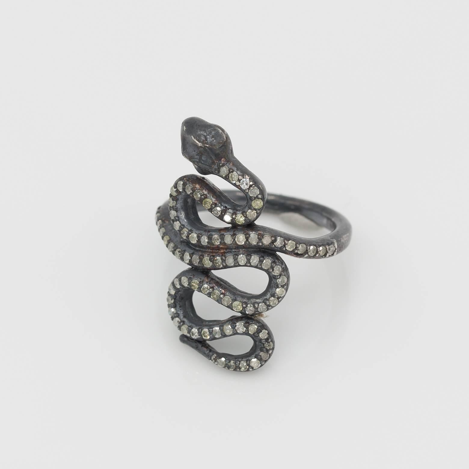 Modern Diamond Snake Ring