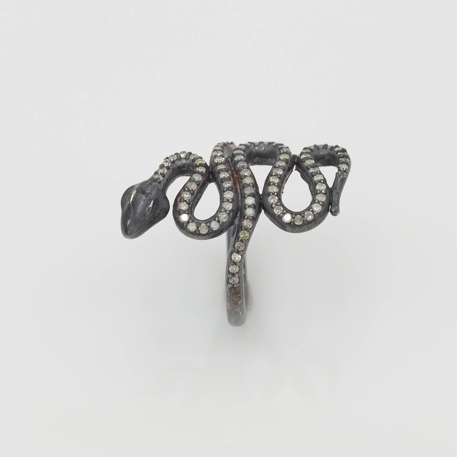 Diamond Snake Ring In Excellent Condition In Berkeley, CA