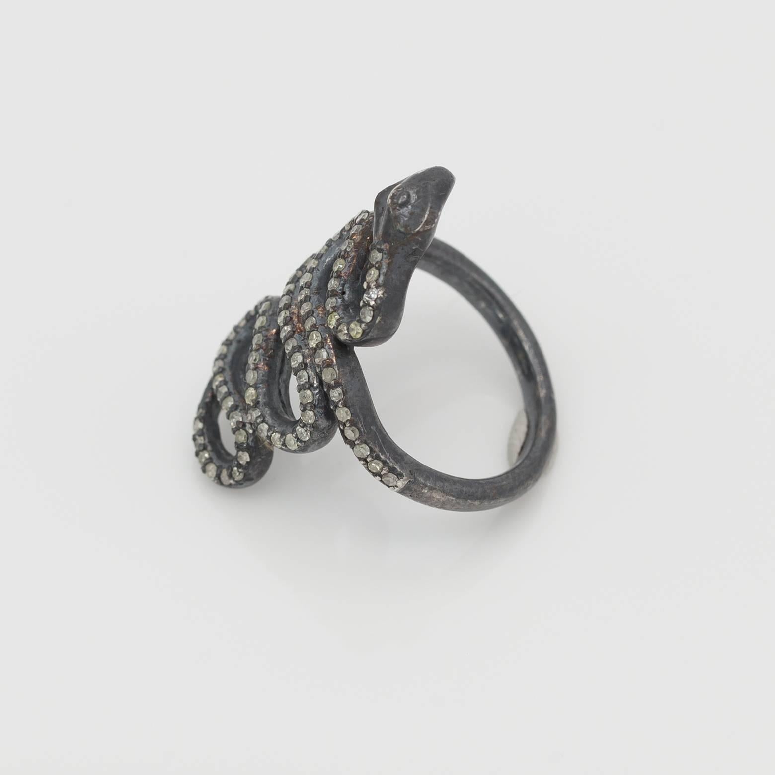 Women's or Men's Diamond Snake Ring