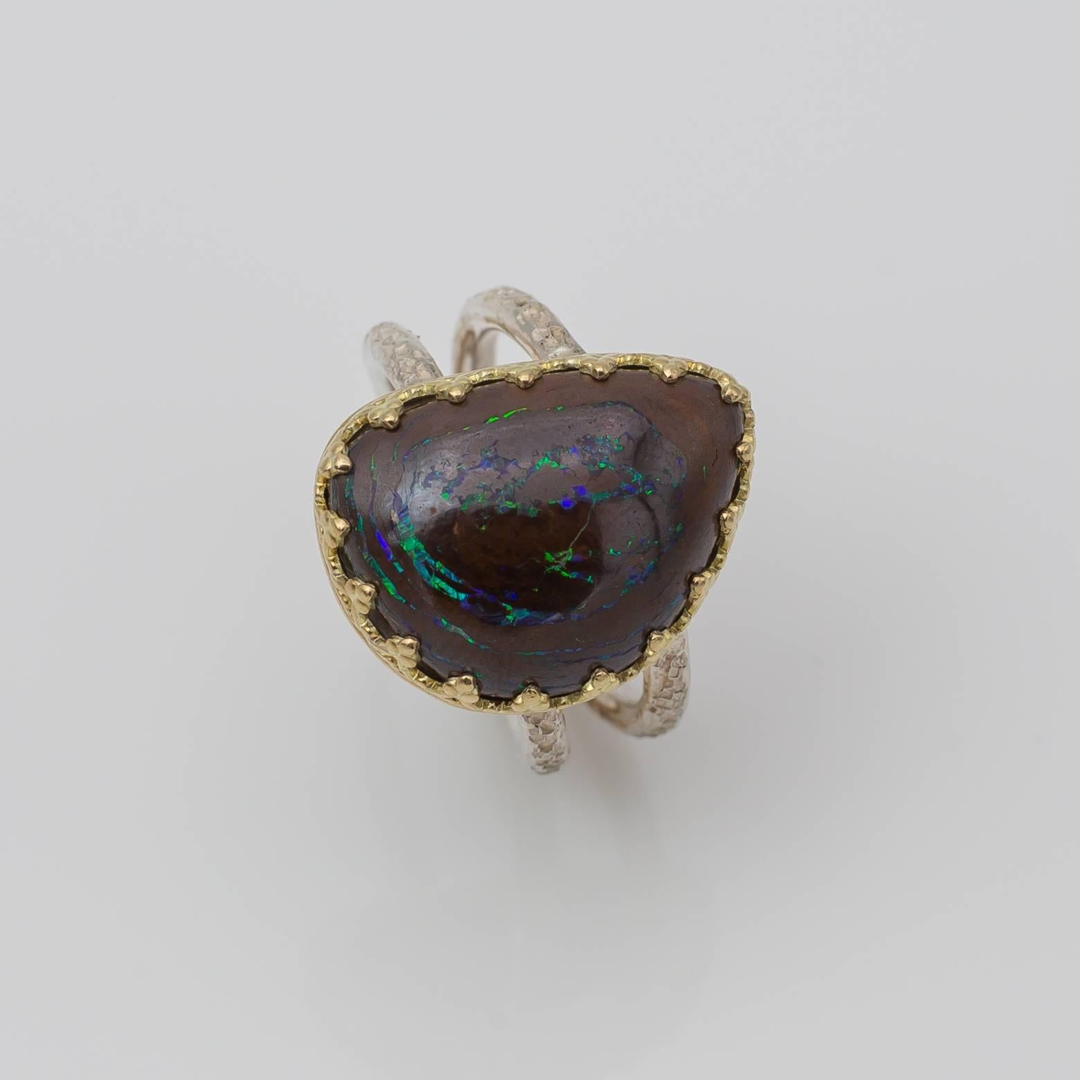 Women's Large Boulder Opal Ring