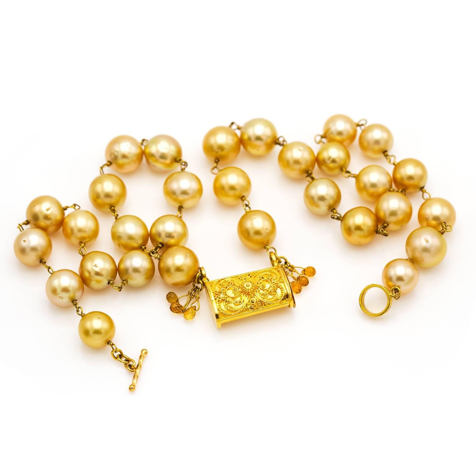 Women's Golden South Sea Pearl Necklace