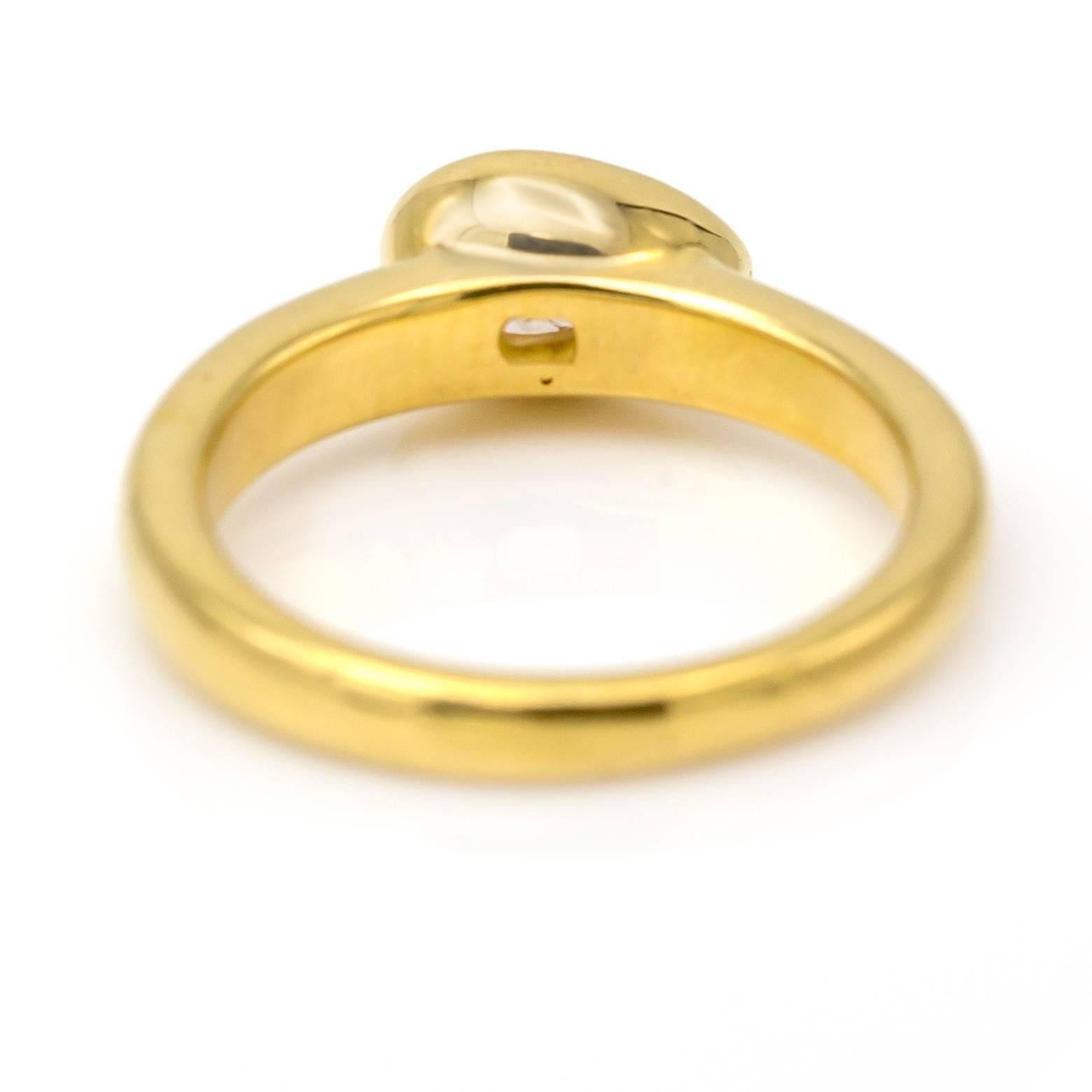 Women's Modern Diamond Ring Side Tear Drop 18 Karat Yellow Gold For Sale