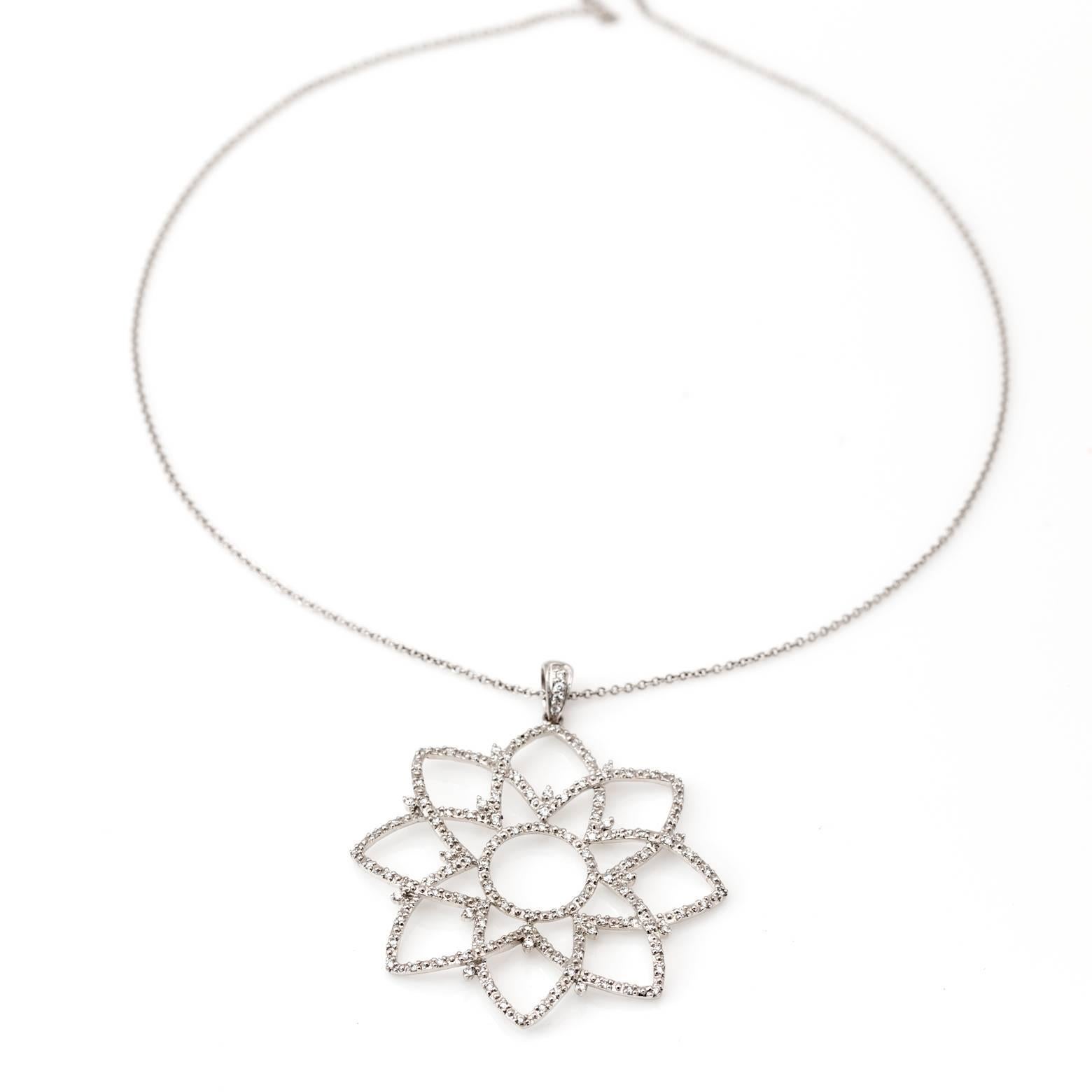 lotus diamond pendant