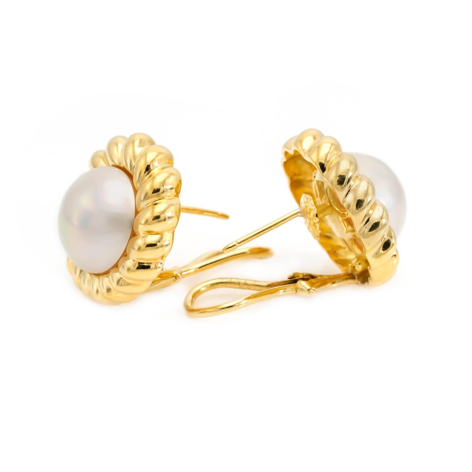 gold pearl clip on earrings