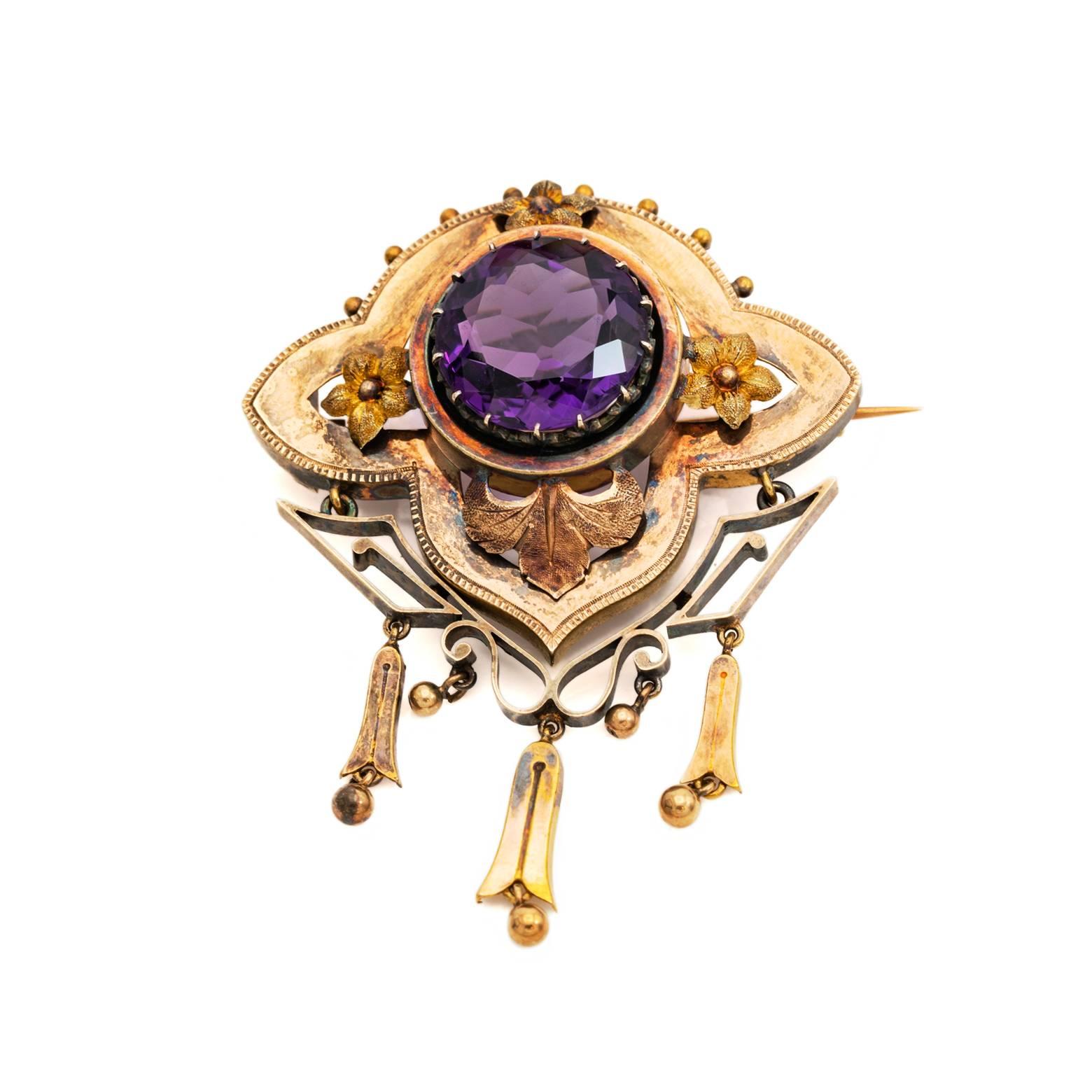 rose gold gemstone brooches