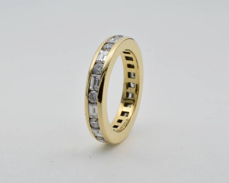 Tiffany and Co. 18K Yellow Gold Eternity Band Diamond Baguette and ...