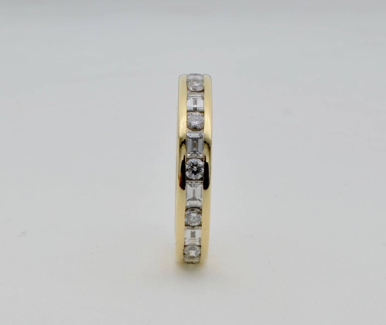 Tiffany and Co. 18K Yellow Gold Eternity Band Diamond Baguette and ...