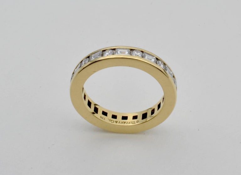 Tiffany and Co. 18K Yellow Gold Eternity Band Diamond Baguette and ...