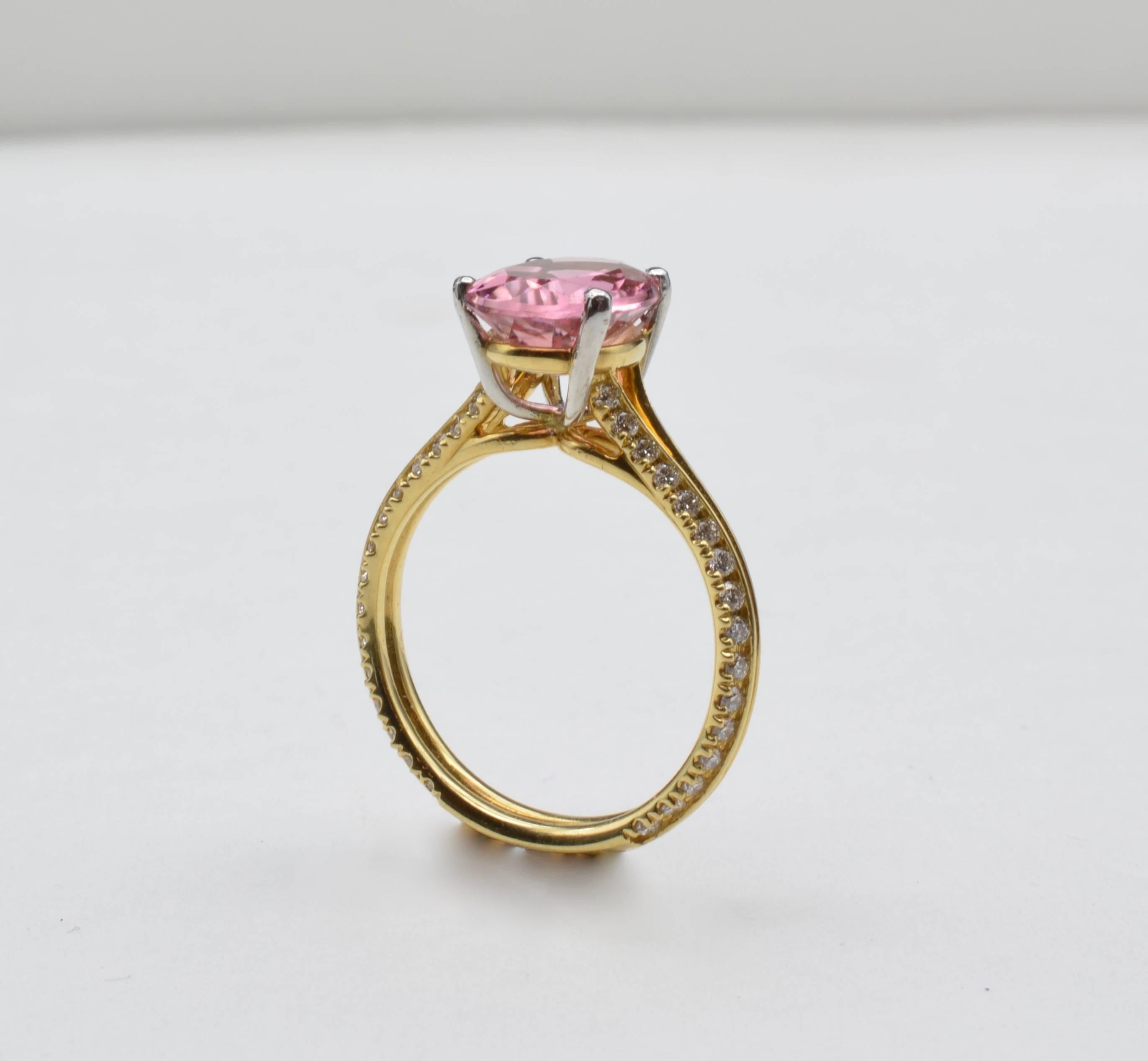 pink tourmaline engagement ring