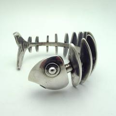 Taxco Rancho Allegre  Sterling Silver Fish Cuff