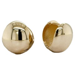 14K Yellow Gold High-Polish Domed Button Earrings
