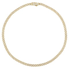 7.00 Carat Natural Diamond Link Necklace 14K Yellow Gold