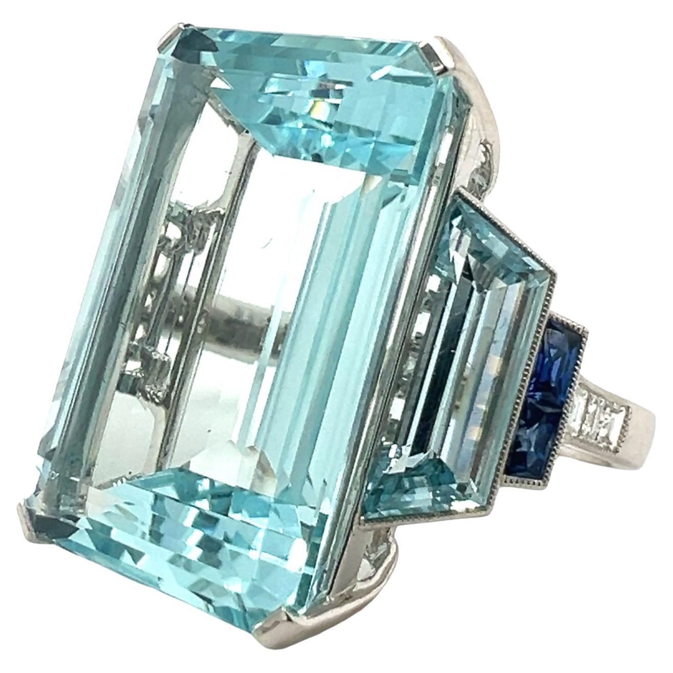 Sophia D. 24.12 Carat Aquamarine Ring For Sale
