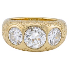 Sophia D. Three Stone Diamond Ring in 18K Yellow Gold