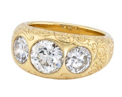 Sophia D. Three Stone Diamond Ring in 18K Yellow Gold