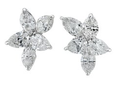 Sophia D. Marquise Diamond Cluster Earrings in Platinum