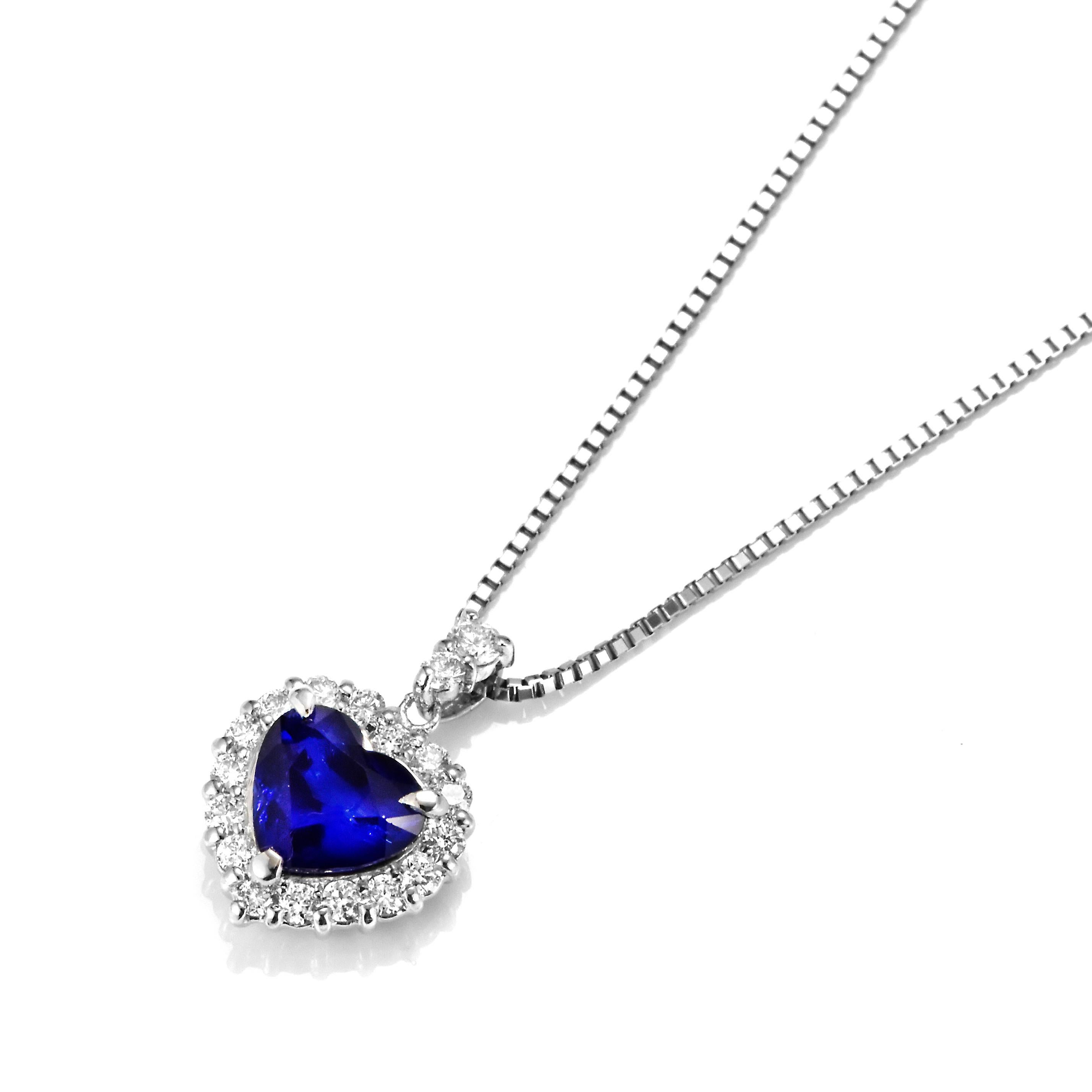 Pendentif en platine avec saphir bleu royal et diamant de 1,87 carat naturel Neuf - En vente à Tokyo, JP