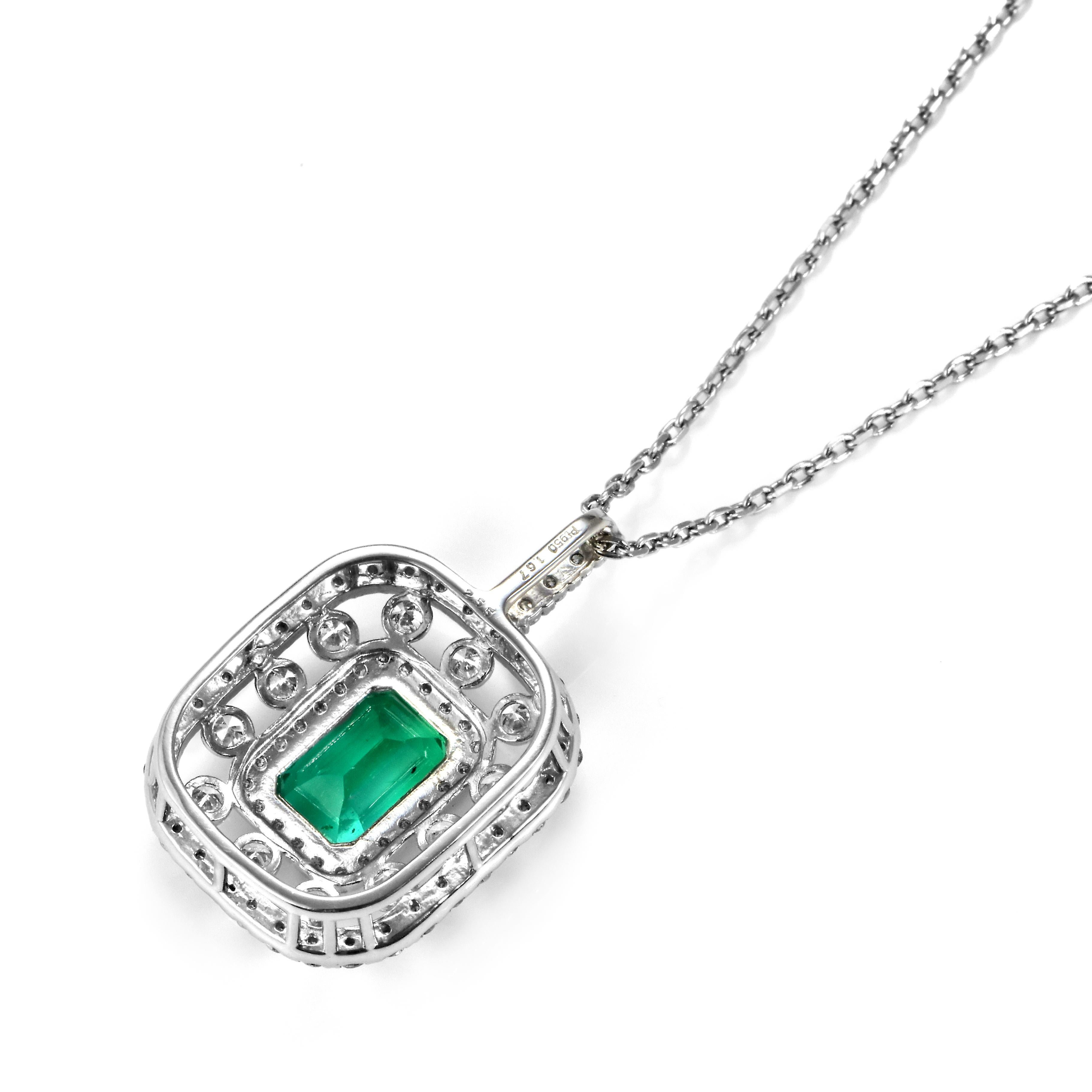 GIA zertifiziert 2,55 Karat natürlichen kolumbianischen Smaragd Anhänger in Platin gemacht im Angebot 3