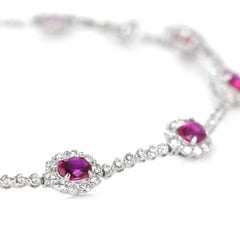 3.05 Carat Natural Burmese Rubies and Diamonds Bracelet Made in Platinum