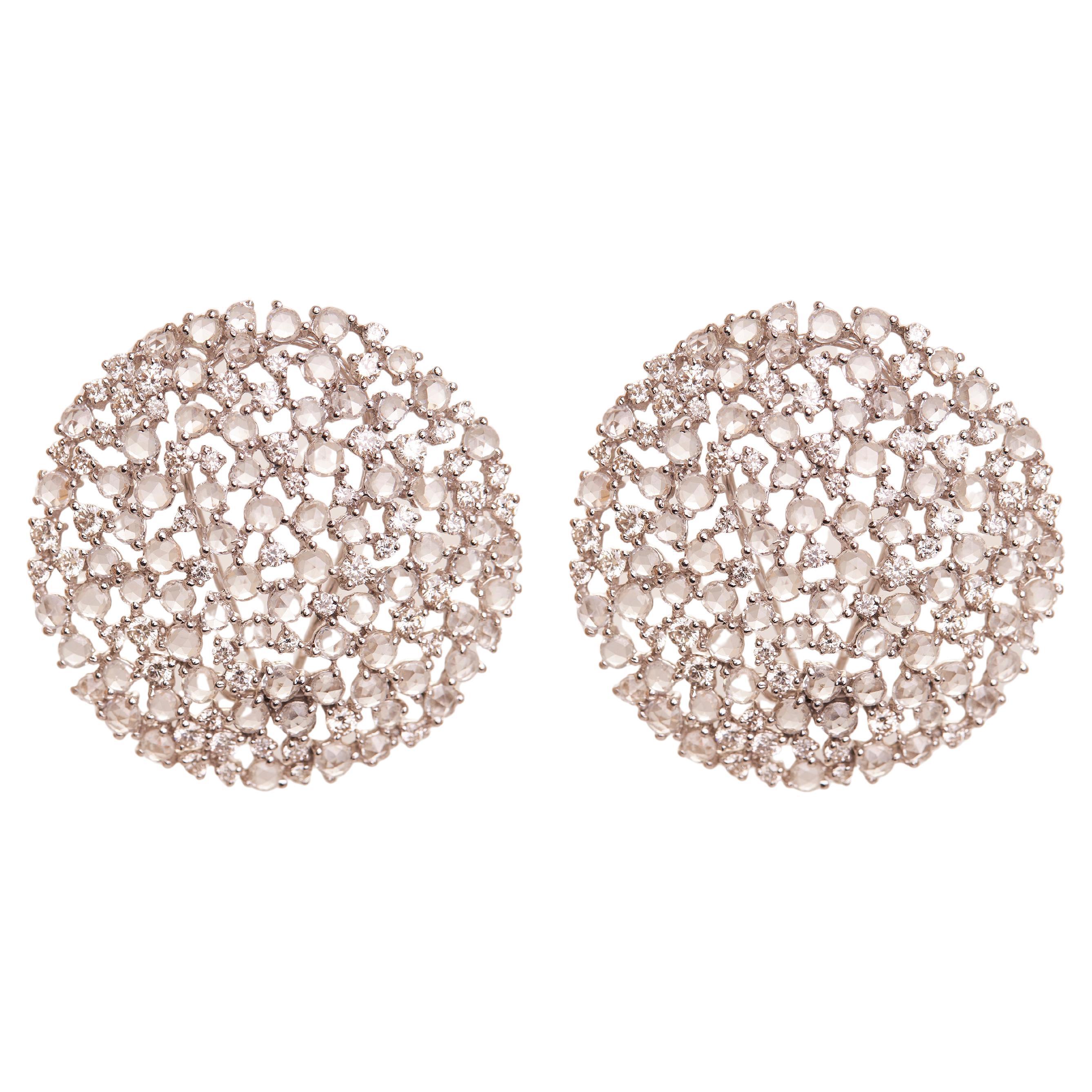 Pendientes Cielo Grande Oro 18kt, Diamantes y Zafiros Blancos