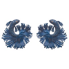 Boucles d'oreilles Siamese en aluminium recyclé, or 18 carats et diamants