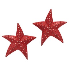 Rot Treasured Starfish-Ohrringe aus recyceltem Aluminium, 18kt Gold und Diamanten