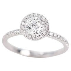 Diamond Solitaire Ring, Diamond Engagement Solitaire Ring 0.70 ct Round Cut