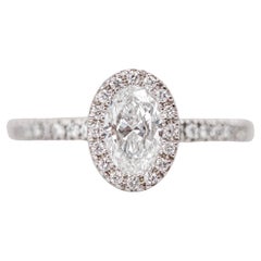 0.70 ct Oval Cut Diamond Solitaire, Diamond Solitaire Ring with Edge Stone, Quee