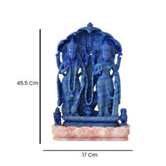 12.70 Kgs Hand-Carved Dumortierite Lakshmi Vishnu Gemstone Sculpture