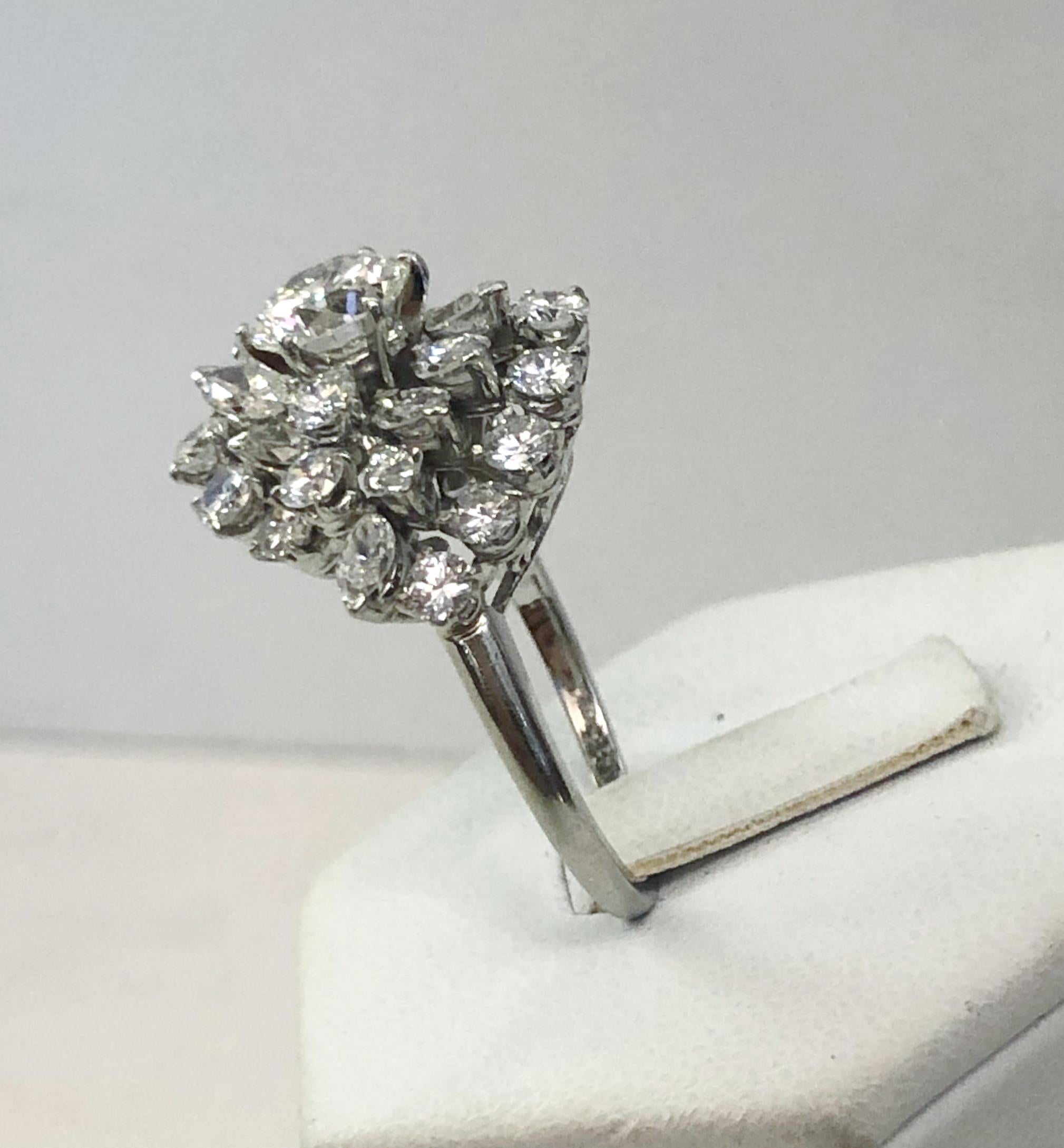 da uomo o donna Anello con diamante in oro bianco 18 carati in vendita