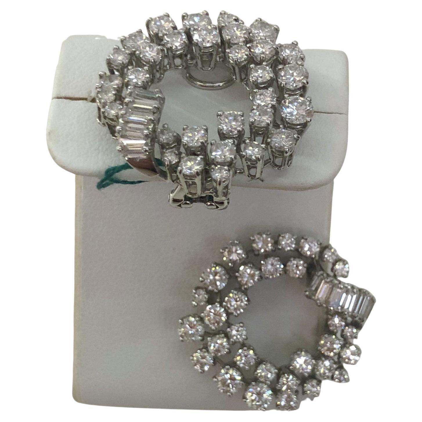 Coppia di orecchini con diamante in oro bianco 18 carati