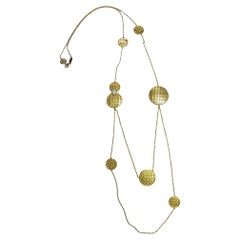 18k Gelb- und Weißgold geflochtene Station-Halskette mit einem Diamanten
