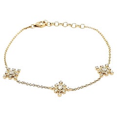 Pulsera Oro Amarillo 18k Diamante Redondo Cts 0.28