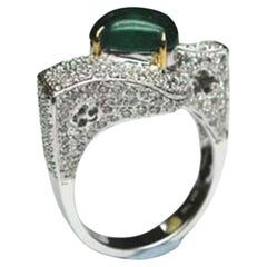 Bague de fiançailles Cabuchon Cts 2,11 et diamants