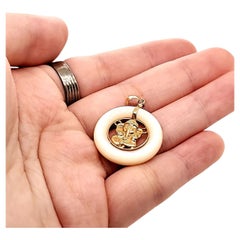 14K Gold Ganesh Shell Pendant