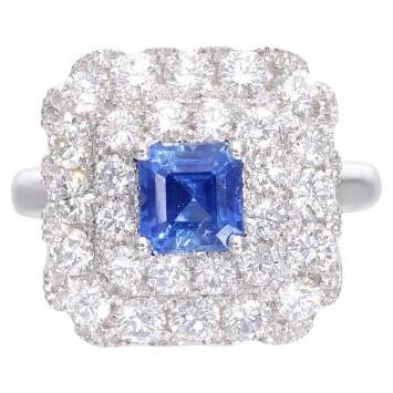 Anillo de compromiso zafiro de Cachemira sin calor quilates 1,30 con certificado GIA