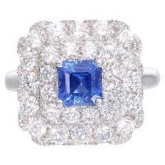 Anello di fidanzamento con zaffiro Kashmir No Heat carati 1,30 con certificato GIA