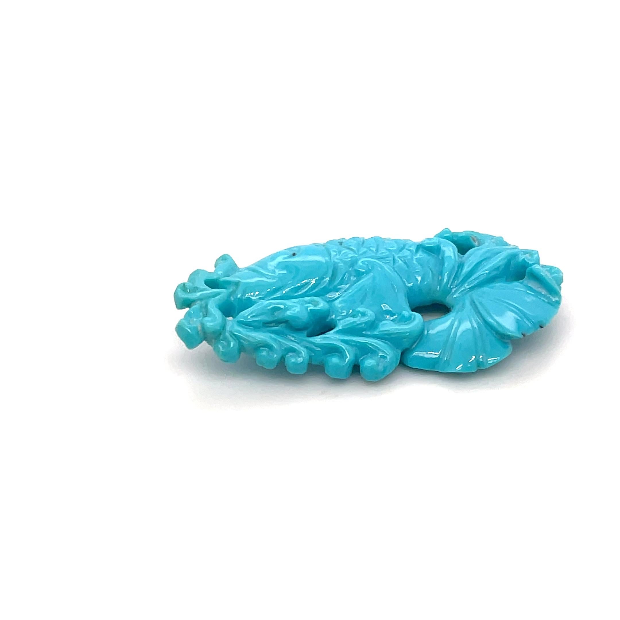 Contemporary Carp Turquoise Cts 25.04 For Sale