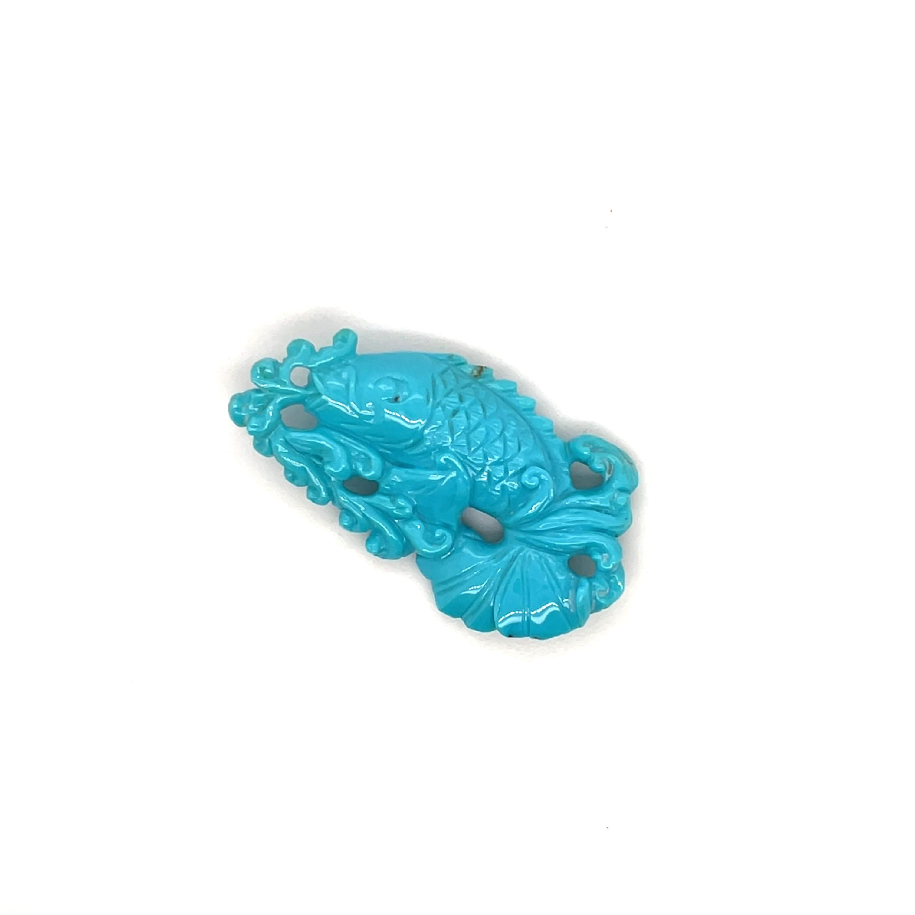 Uncut Carp Turquoise Cts 25.04 For Sale