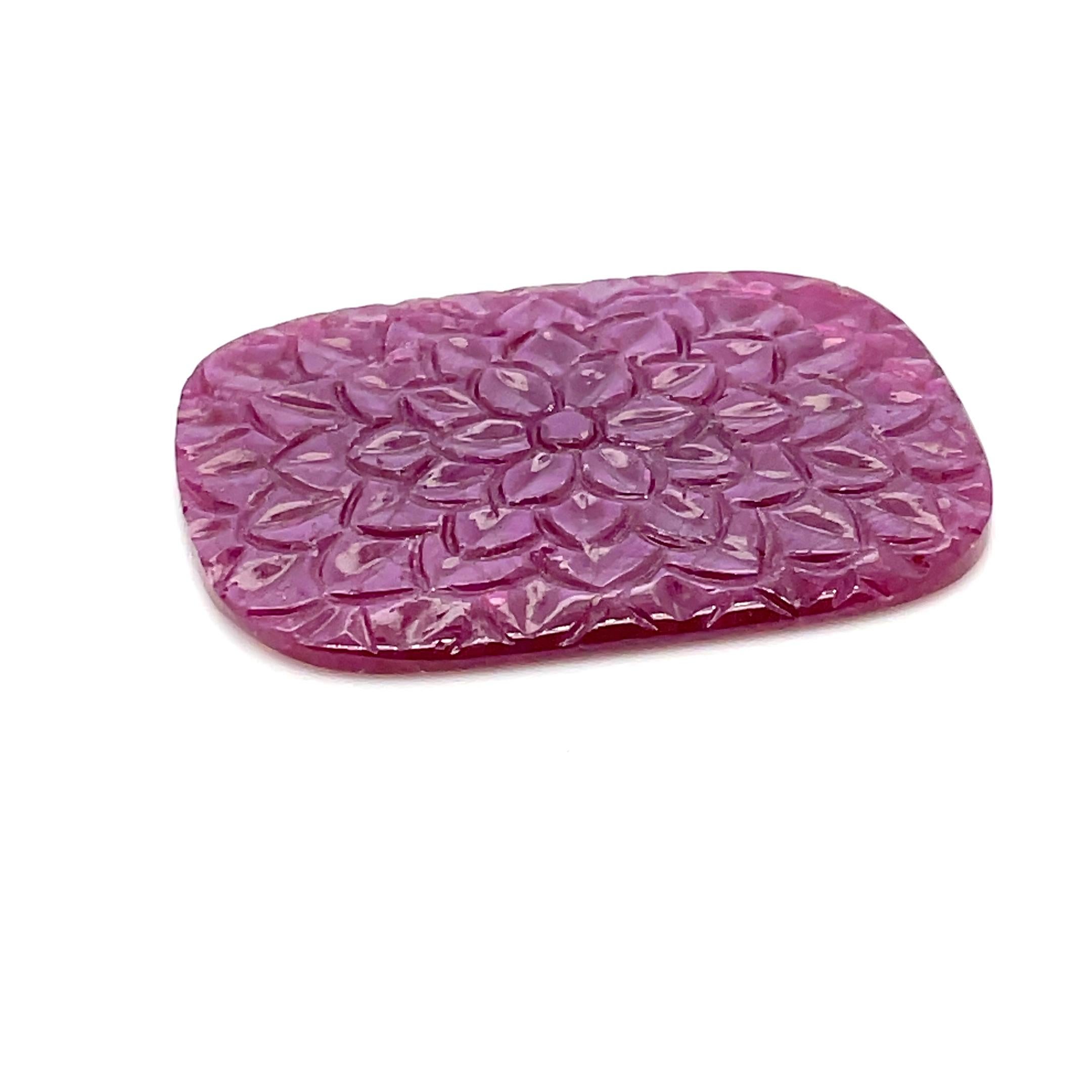 Uncut African Ruby Carving Cts 48.76 For Sale