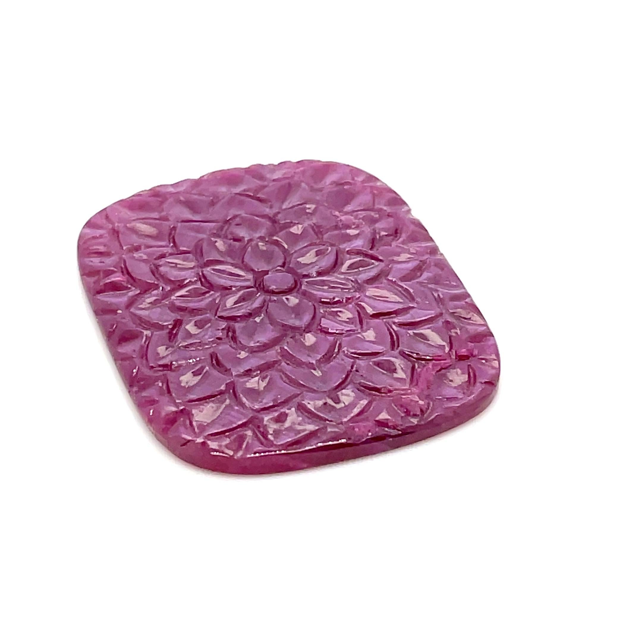 Contemporary African Ruby Carving Cts 48.76 For Sale
