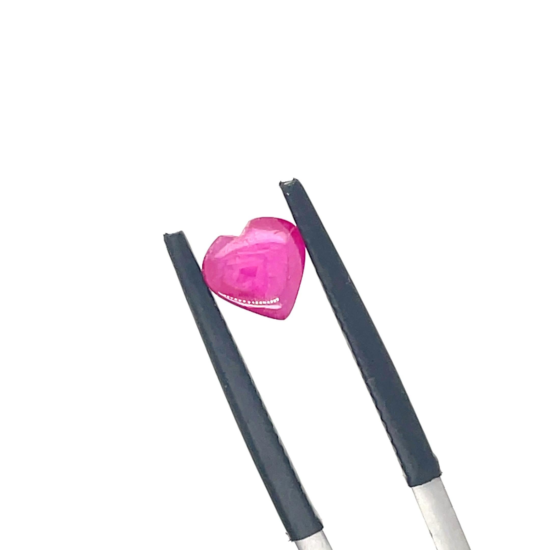 Women's or Men's 11 Ruby Heart Cabochons Cts 9.17 For Sale