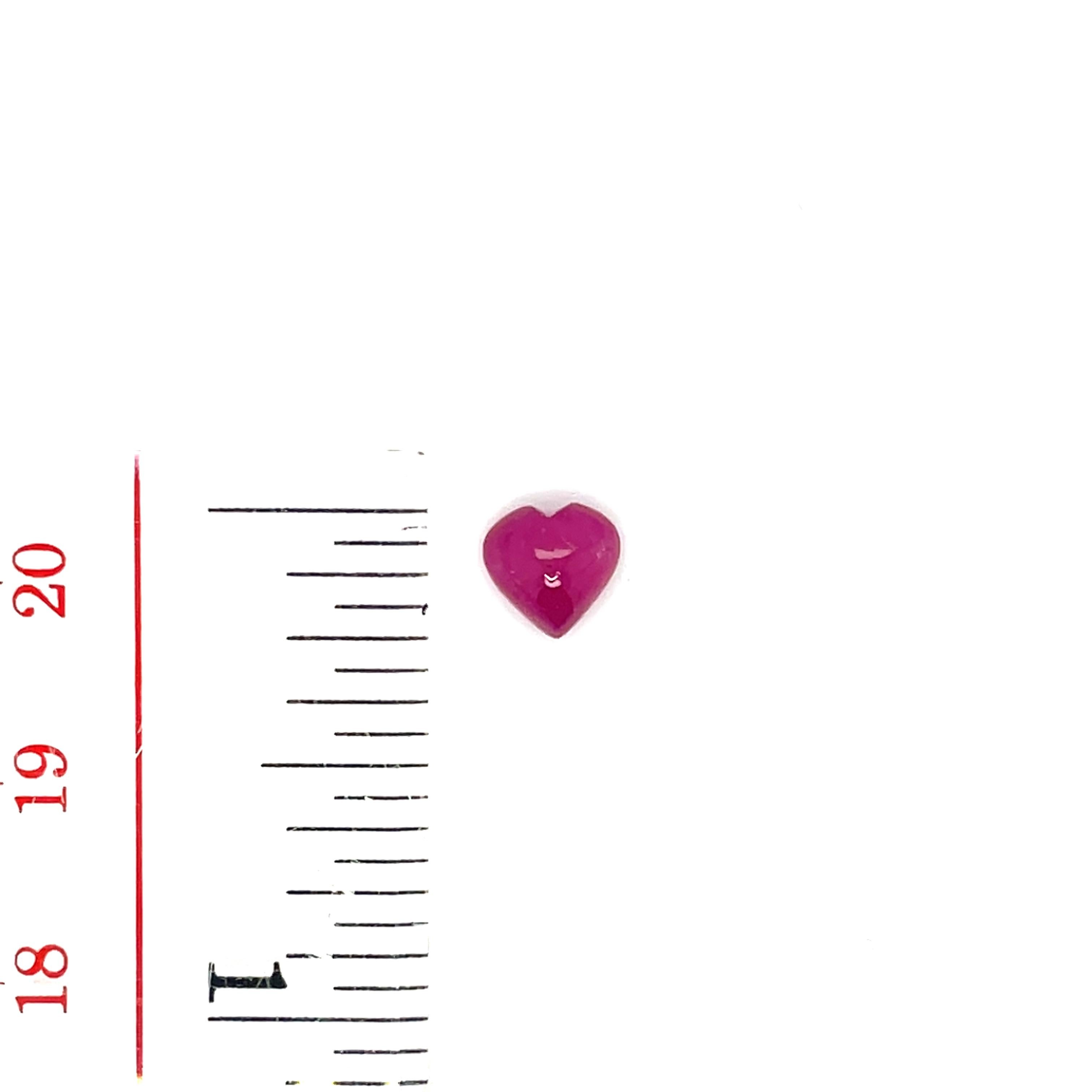 11 Ruby Heart Cabochons Cts 9.17 For Sale 4
