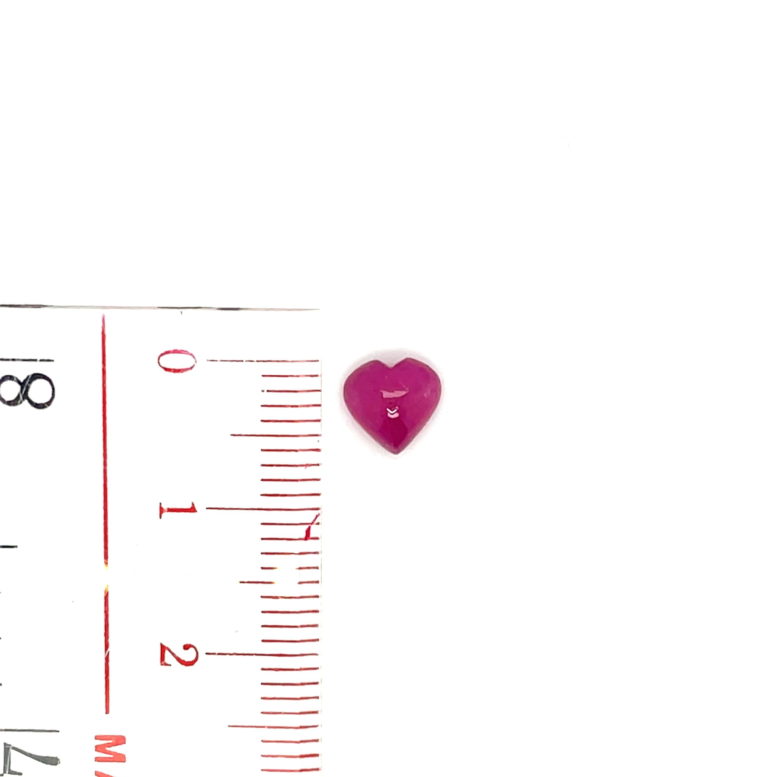 11 Ruby Heart Cabochons Cts 9.17 For Sale 3