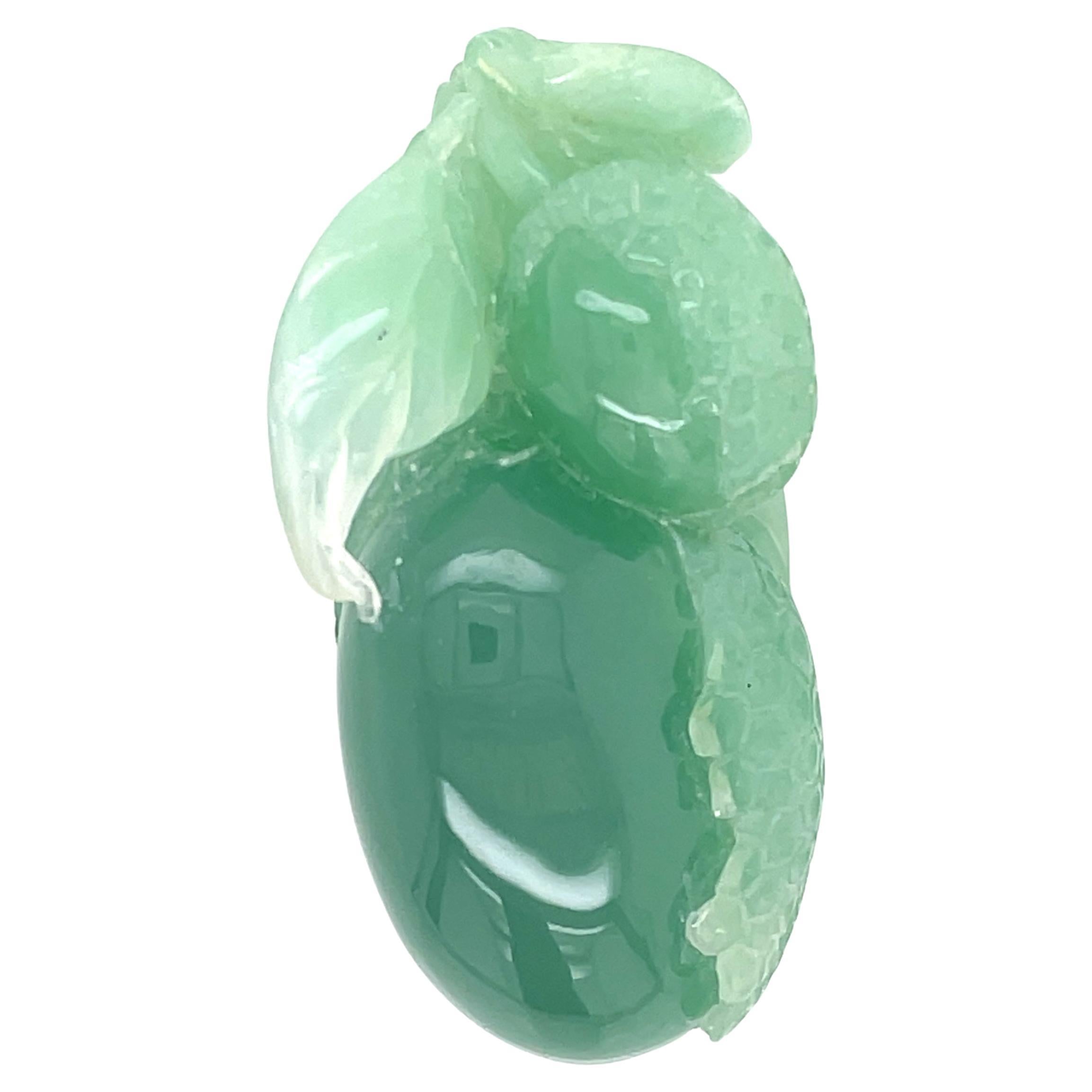 Green Fruit Chalcedony Carving For Sale