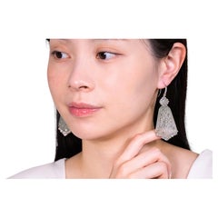 Light Green Jadeite Jade Earrings with Diamonds & Green Sapphires – GIA Type A