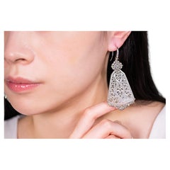 Light Green Jadeite Jade Earrings with Diamonds & Green Sapphires – GIA Type A